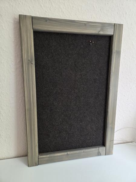 Filztal - Memotafel in Landhausgrau und Filz in Graphit